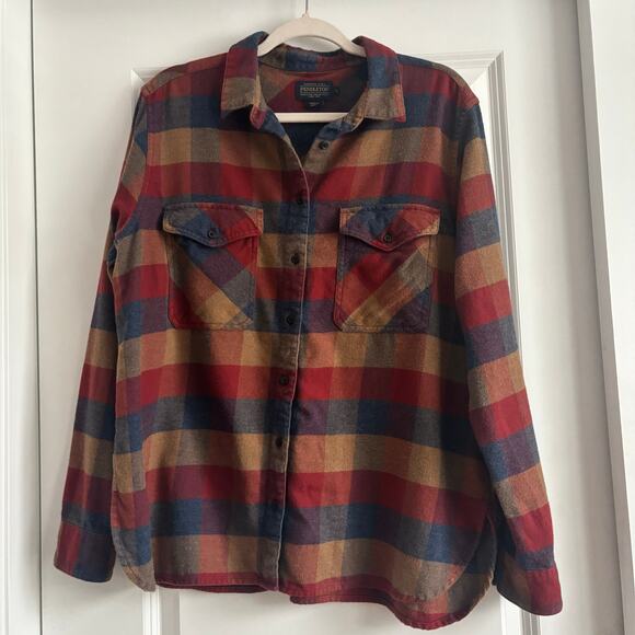 Pendleton Other - Pendleton Men’s Plaid Fall Fleece Button Down Long Sleeve Sz L Cotton Western